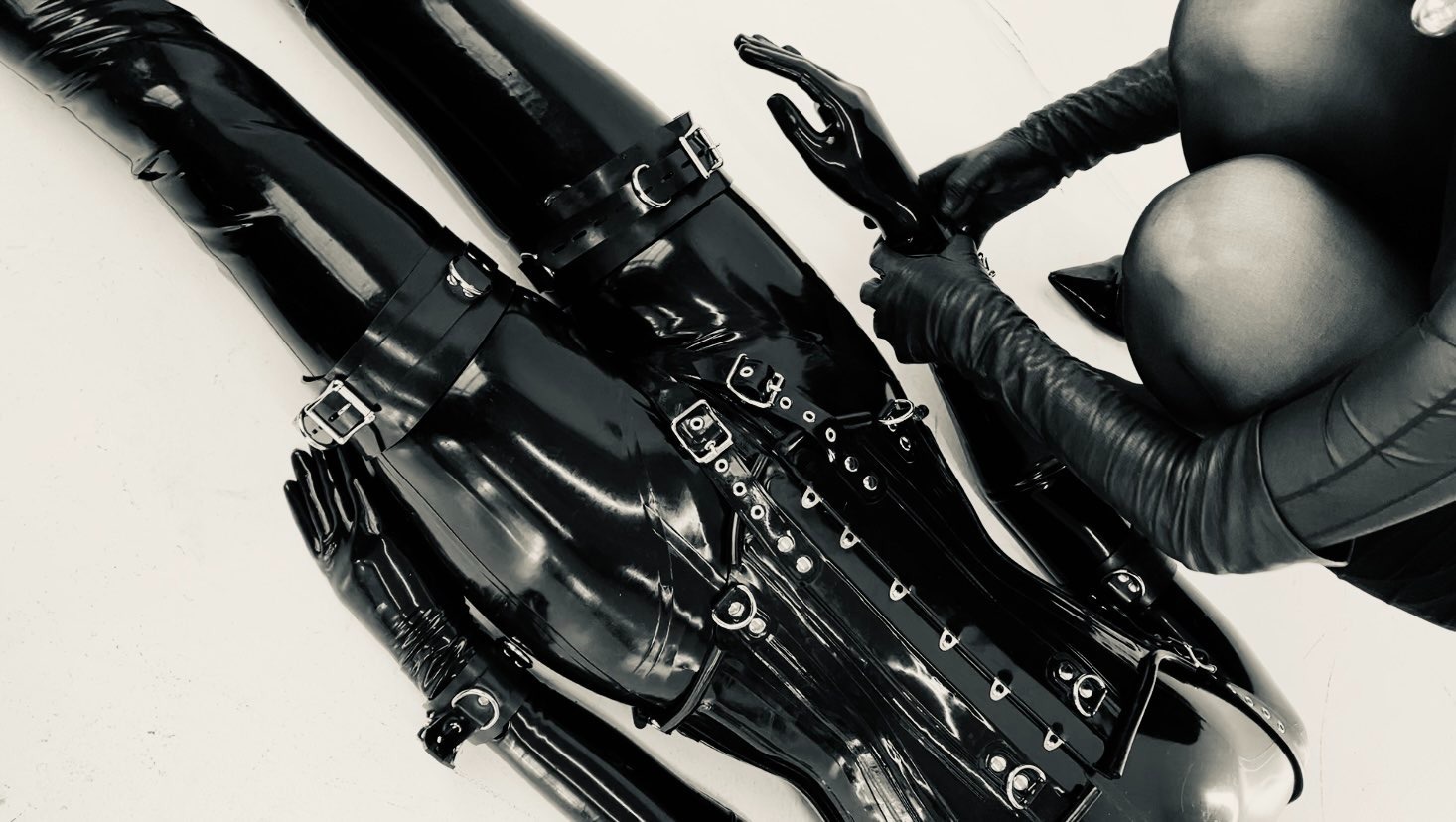 Boston Dominatrix Mistrix Violeta putting Her female submissive in in bondage.